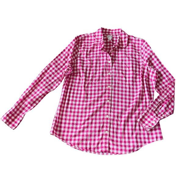 J. Crew Button Up Shirt Gingham Plaid Check - Picture 6 of 9